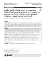 A pilot and feasibility study of a cognitive behavioural therapy-based anxiety prevention programme for junior high school students in Japan: A quasi-experimental study
