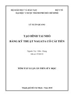 Tóm tắt Luận án tiến sĩ Y học: Tạo hình tai nhỏ bằng kỹ thuật Nagata có cải tiến