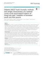 Diabetes MILES Youth–Australia: Methods and sample characteristics of a national survey of the psychological aspects of living with type 1 diabetes in Australian youth and their parents