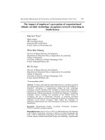 The impact of employee’s perception of organizational climate on their technology acceptance toward e-learning in South Korea
