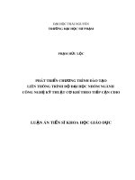 Luận án tiến sĩ Khoa học giáo dục: Phát triển chương trình đào tạo liên thông trình độ đại học nhóm ngành công nghệ kỹ thuật cơ khí theo tiếp cận CDIO