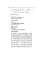 Analysis of relating the use of a learning management system to teacher epistemology and course characteristics in higher education