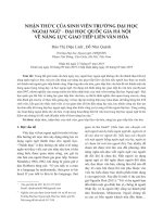 Nhận thức của sinh viên trường Đại học Ngoại ngữ - Đại học Quốc gia Hà Nội về năng lực giao tiếp liên văn hóa