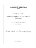 Tóm tắt Luận văn tiến sĩ Khoa học giáo dục: Thiết kế mô hình dạy học hợp tác ở trường Tiểu học