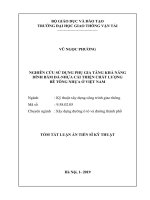 Tóm tắt Luận án tiến sĩ Kỹ thuật: Nghiên cứu sử dụng phụ gia tăng khả năng dính bám đá-nhựa cải thiện chất lượng bê tông nhựa ở Việt Nam