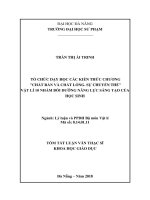 Tổ chức dạy học các kiến thức chương “Chất rắn và chất lỏng. Sự chuyển thể Vật lí 10 nhằm bồi dưỡng năng lực sáng tạo của học sinh”
