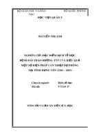 Tóm tắt Luận án tiến sĩ Y học: Nghiên cứu đặc điểm dịch tễ học bệnh đái tháo đường týp 2 và hiệu quả một số biện pháp can thiệp dự phòng tại tỉnh Hưng Yên (2103 – 2015)