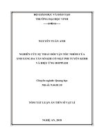 Tóm tắt Luận án tiến sĩ Vật lí: Nghiên cứu sự thay đổi vận tốc nhóm của ánh sáng đa tần số khi có mặt phi tuyến Kerr và hiệu ứng Doppler