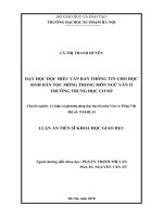 Luận án tiến sĩ Khoa học giáo dục: Dạy học đọc hiểu văn bản thông tin trong môn Ngữ văn cho học sinh dân tộc Mông ở trường trung học cơ sở