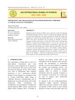 The reality and challenges of english for specific purposes: A case of An Giang university