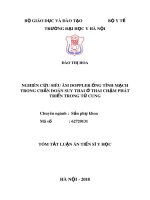 Tóm tắt Luận án tiến sĩ Y học: Nghiên cứu siêu âm Doppler ống tĩnh mạch trong chẩn đoán suy thai ở thai chậm phát triển trong tử cung