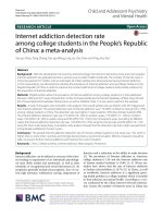 Internet addiction detection rate among college students in the People’s Republic of China: A meta-analysis