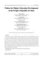 Policies for higher education development in the people’s republic of China
