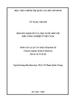 Tóm tắt Luận án tiến sĩ Khoa học giáo dục: Đòn bẩy kinh tế của nhà nước đối với khu công nghiệp ở Việt Nam
