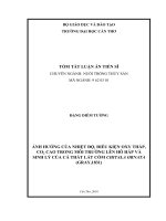 Tóm tắt Luận án tiến sĩ Thủy sản: Ảnh hưởng của nhiệt độ, điều kiện oxy thấp, CO2 cao trong môi trường lên hô hấp và sinh lý của cá thát lát còm Chitala Ornata (Gray,1831)