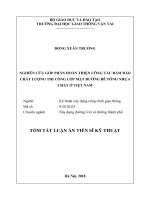 Tóm tắt Luận án tiến sĩ Kỹ thuật: Nghiên cứu góp phần hoàn thiện công tác đảm bảo và kiểm soát chất lượng thi công lớp mặt đường bê tông nhựa chặt ở Việt Nam