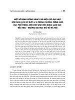 Một số định hướng nâng cao hiệu quả dạy học nội dung lịch sử (lớp 4, 5) trong chương trình giáo dục phổ thông mới cho sinh viên khoa giáo dục tiểu học - trường Đại học Thủ đô Hà Nội
