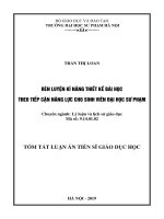 Tóm tắt Luận án tiến sĩ Giáo dục học: Rèn luyện kỹ năng thiết kế bài học theo tiếp cận năng lực cho sinh viên đại học sư phạm