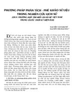 Phương pháp phân tích - phê khảo sử liệu trong nghiên cứu lịch sử (Qua trường hợp tìm hiểu quan hệ Việt Nam - Trung Quốc thời kỳ hiện đại)