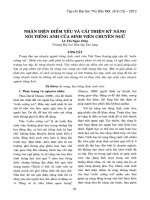 Nhận diện điểm yếu và cải thiện kỹ năng nói tiếng Anh của sinh viên chuyên ngữ