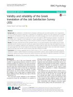 Validity and reliability of the Greek translation of the Job Satisfaction Survey (JSS)