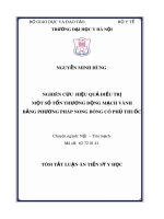 Tóm tắt Luận án tiến sĩ Y học: Nghiên cứu  hiệu quả điều trị một số tổn thương động mạch vành bằng phương pháp nong bóng có phủ thuốc