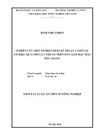 Tóm tắt Luận án tiến sĩ Nông nghiệp: Nghiên cứu một số biện pháp kỹ thuật canh tác có hiệu quả cho lúa thuần trên đất xám bạc màu Bắc Giang
