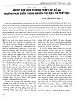 Sự kết hợp giữa phương pháp lịch sử và phương pháp lôgíc trong nghiên cứu lịch sử Triết học