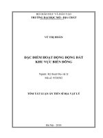 Luận án tiến sĩ Địa vật lý: Đặc điểm hoạt động động đất khu vực Biển Đông