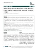 Developing the Pieta House Suicide Intervention Model: A quasi-experimental, repeated measures design