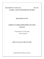 Tóm tắt Luận án tiến sĩ Y học: Nghiên cứu khiếm thính không mắc phải ở trẻ em