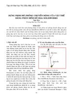 Dựng phim mô phỏng chuyển động của vật thể bằng phần mềm đồ họa Solidworks