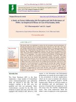 A study on factors influencing job perception and job performance of PDOs: An empirical evidence in case of Karnataka, India