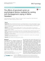 The effects of perceived racism on psychological distress mediated by venting and disengagement coping in Native Hawaiians