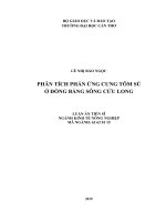 Luận án tiến sĩ Kinh tế: Phân tích phản ứng cung tôm sú ở Đồng bằng sông Cửu Long