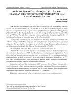 Nhân tố ảnh hưởng đến động lực làm việc của nhân viên Trung tâm Truyền hình Việt Nam tại thành phố Cần Thơ