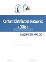 Bài giảng Mạng máy tính nâng cao: Content distribution networks  - Lê Ngọc Sơn