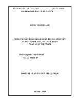 Tóm tắt Luận án tiến sĩ Luật học: Công ty hợp danh hoạt động trong lĩnh vực cung cấp dịch vụ pháp lý theo pháp luật Việt Nam