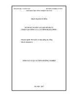 Tóm tắt Luận án tiến sĩ Nông nghiệp: Đánh giá nguồn vật liệu bố mẹ và chọn tạo giống lúa lai thơm hệ hai dòng