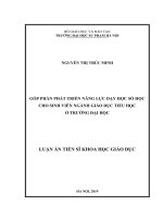 Luận án tiến sĩ Khoa học giáo dục: Góp phần phát triển năng lực dạy học số học cho sinh viên ngành Giáo dục tiểu học ở trường đại học