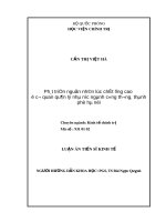 Luận văn tiến sĩ Kinh tế: Phát triển nguồn nhân lực chất lượng cao ở cơ quan quản lý nhà nước ngành công thương, thành phố Hà Nội