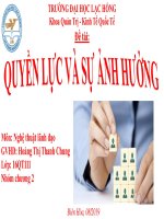 TIỂU LUẬN NGHỆ THUẬT LÃNH ĐẠO QUYỀN LỰC VÀ SỰ ẢNH HƯỞNG