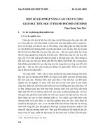 Một số giải pháp nâng cao chất lượng giáo dục tiểu học ở Thành phố Hồ Chí Minh