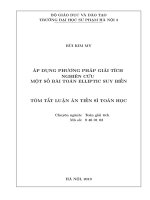 Tóm tắt Luận án tiến sĩ Toán học: Áp dụng phương pháp giải tích nghiên cứu một số bài toán elliptic suy biến