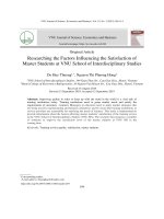 Nghiên cứu các yếu tố tác động đến sự hài lòng của người học với dịch vụ đào tạo tại Khoa Các khoa học liên ngành - Đại học Quốc gia Hà Nội