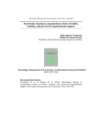 Knowledge sharing in organizations: Roles of beliefs, training, and perceived organizational support