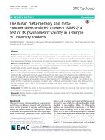 The Mizan meta-memory and metaconcentration scale for students (MMSS): A test of its psychometric validity in a sample of university students