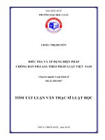 Tóm tắt Luận văn thạc sĩ Luật học: Điều tra và áp dụng biện pháp chống bán phá giá theo pháp luật Việt Nam
