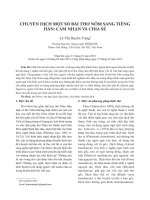 Chuyển dịch một số bài thơ Nôm sang tiếng Hán: Cảm nhận và chia sẻ