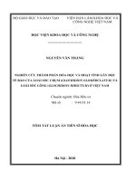Tóm tắt luận án Tiến sĩ Hóa học: Nghiên cứu thành phần hóa học và hoạt tính gây độc tế bào của loài sóc chụm (Glochidion Glomerulatum) và loài sóc lông (Glochidion Hirsutum) ở Việt Nam